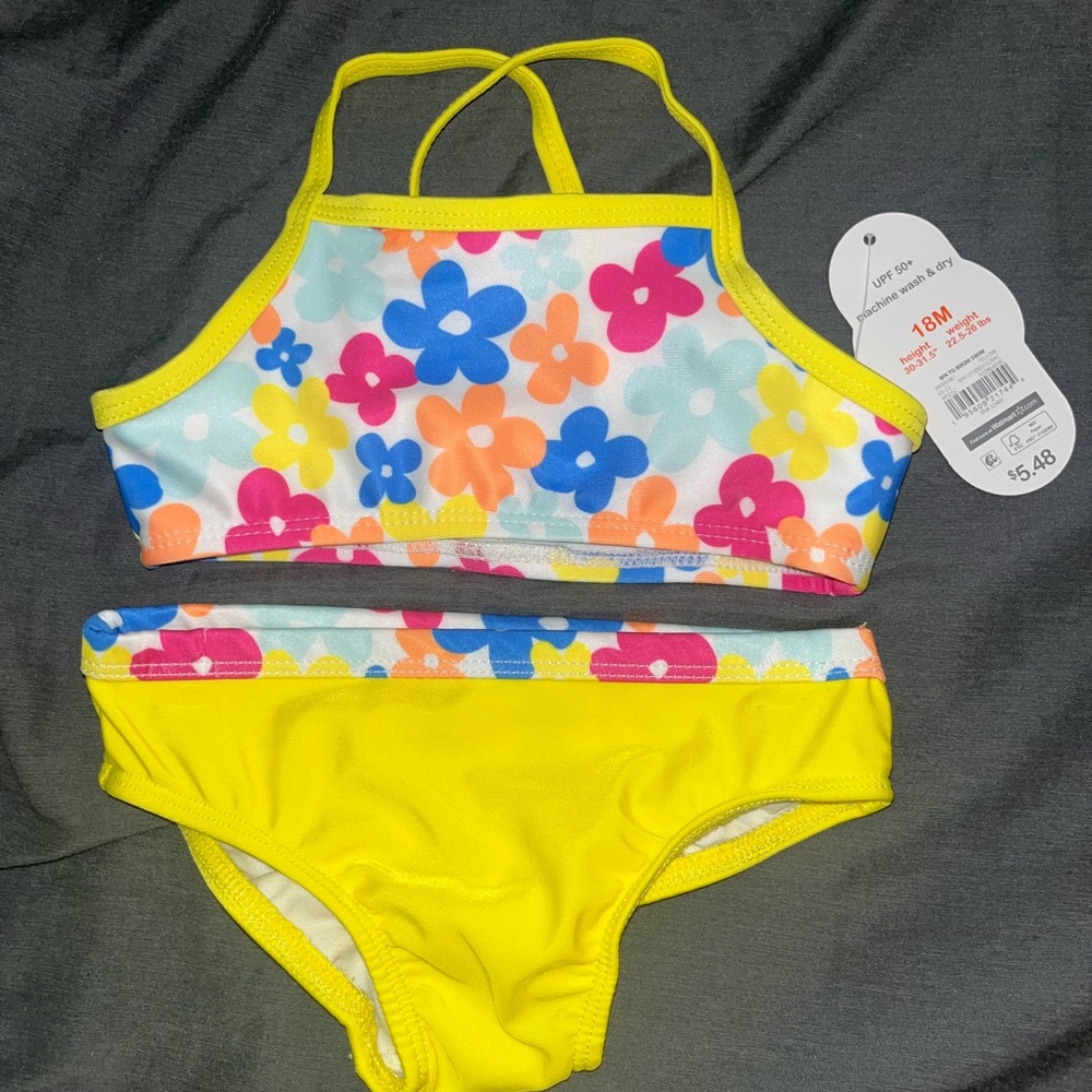 Wonder Nation Yellow Bikini Floral Swim Set - Picture 6 of 6
